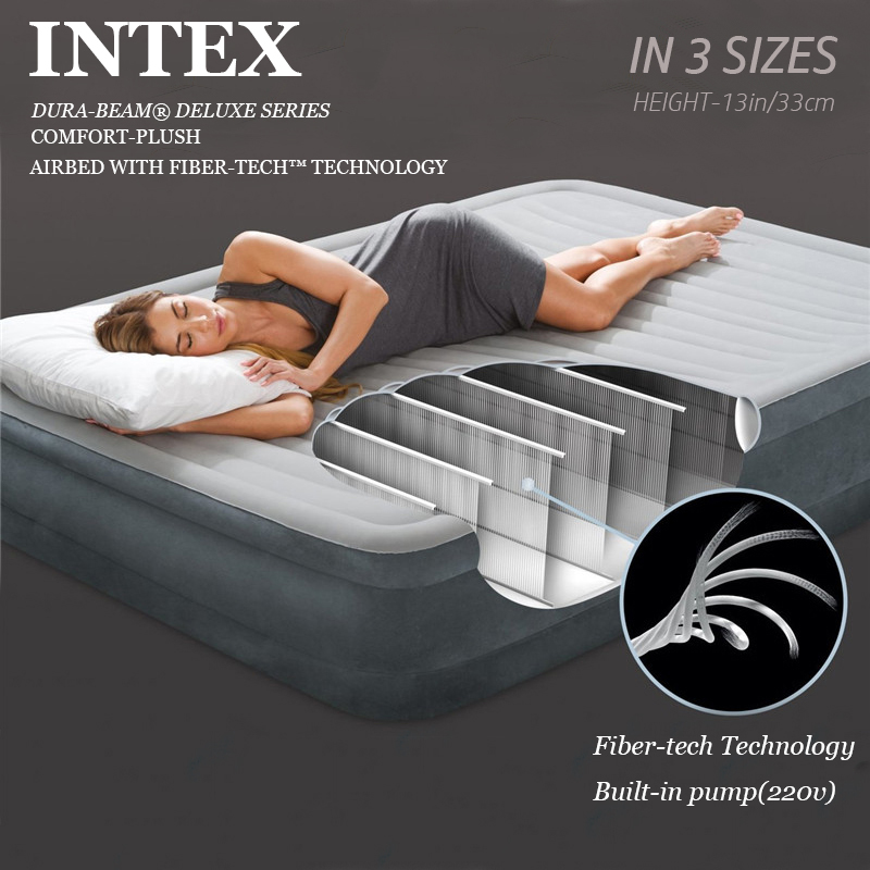 INTEX DURA-BEAM® DELUXE SERIES AIRBED(AIR MATTRESS) with Fiber