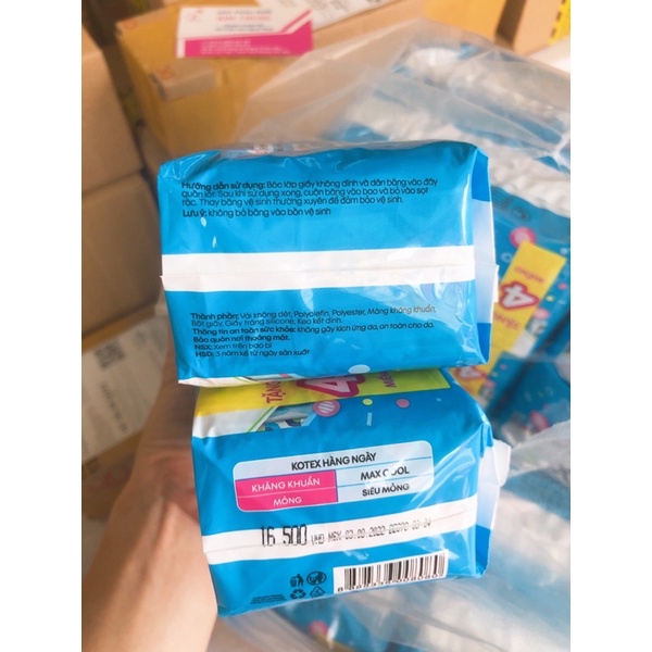 Mẫu mới BVS Kotex hàng ngày kháng khuẩn