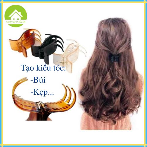 Kẹp tóc càng cua 5 răng mix màu, phụ kiện