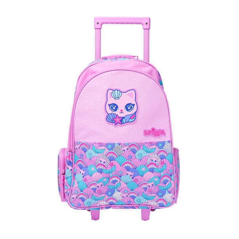 Smiggle Hi There Trolley Backpack Light Up Wheel Pink - IGL440912PNK
