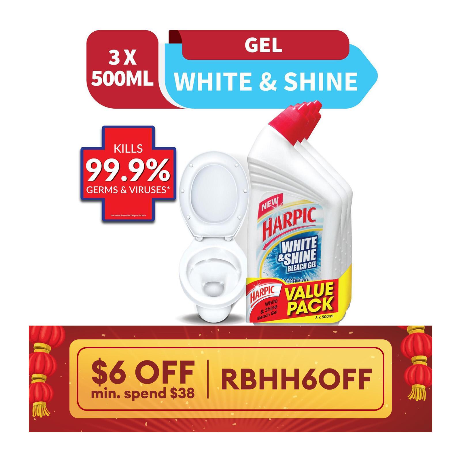 Harpic White And Shine Bleach Toilet Bowl Cleaner Disinfectant Liquid ...