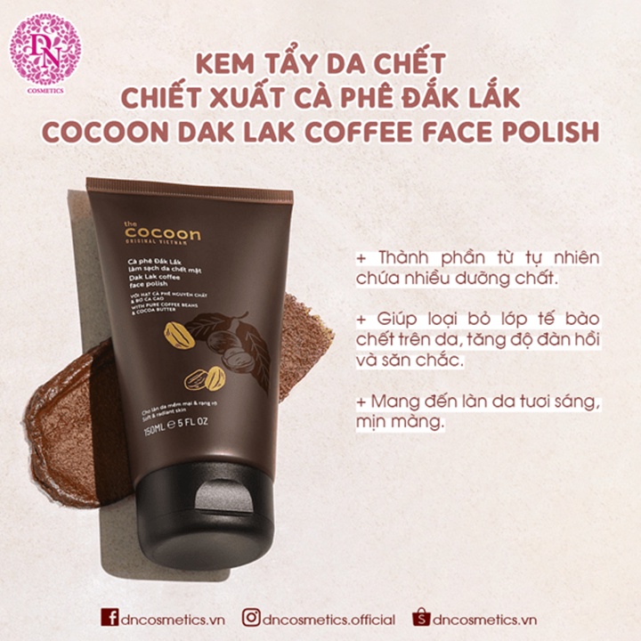 [Sỉ-Rẻ] Tẩy Tế Bào Chết Da Mặt Cocon Cà Phê Đắk Lắk 150ml  - QT822 [Lẻ-Sỉ]
