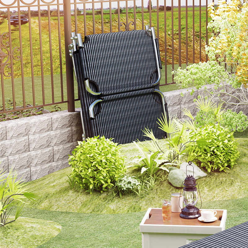 Outdoor folding bed, summer single camping, tri-fold marching bed, sitting, reclining, office folding lunch break bed