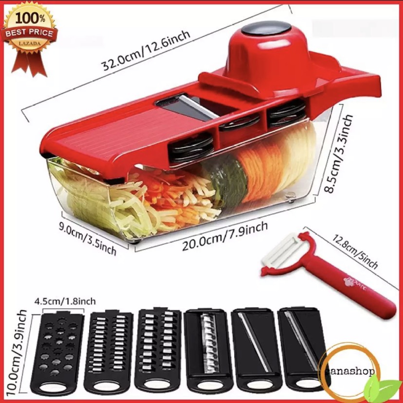 Bộ dụng cụ cắt gọt rau củ quả đa năng 6in1, dụng cụ nạo rau củ thành dạng sợi, máy thái rau củ quả đa năng, dụng cụ bào sợi, thái lát, cắt rau củ quả.