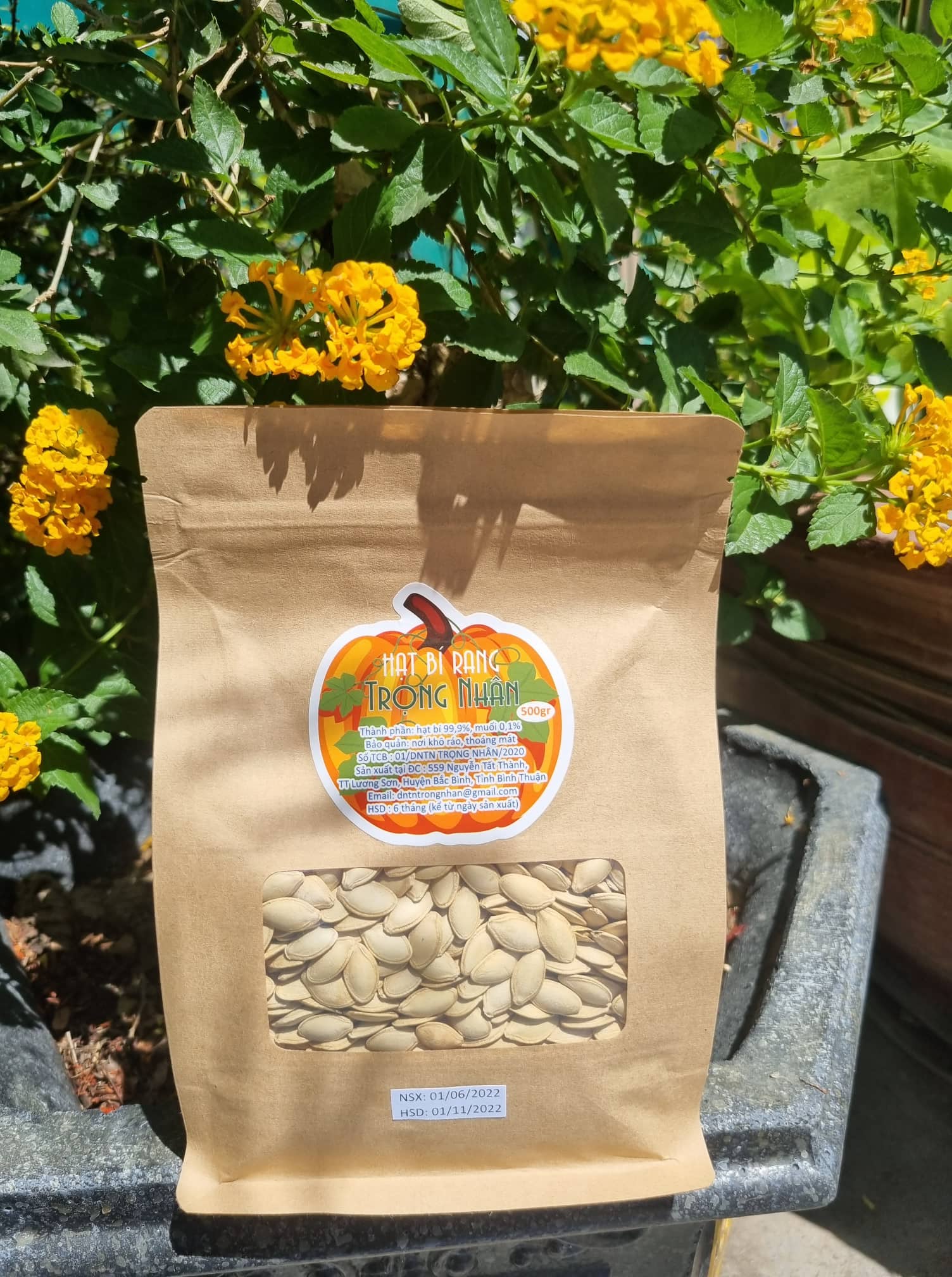 Hạt bí rang Trọng Nhân túi 500 gram
