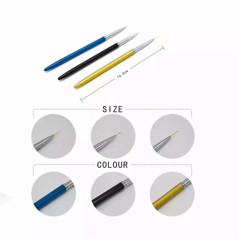 Set Cọ Râu Vẽ Nét 3 Cây - Sugar Nails