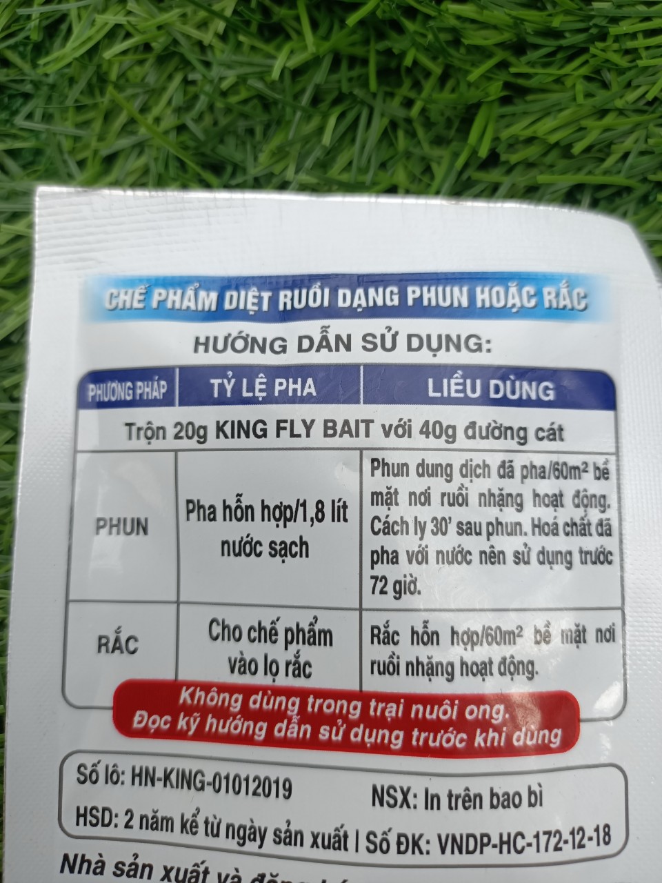 Bột phun hoặc rắc diệt ruồi King Fly Bait 20gr