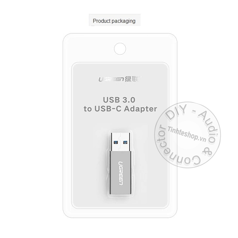 USB 3.0 đực ra USB C cái - Đầu chuyển USB 3.0 AM sang USB type CF Ugreen 30705