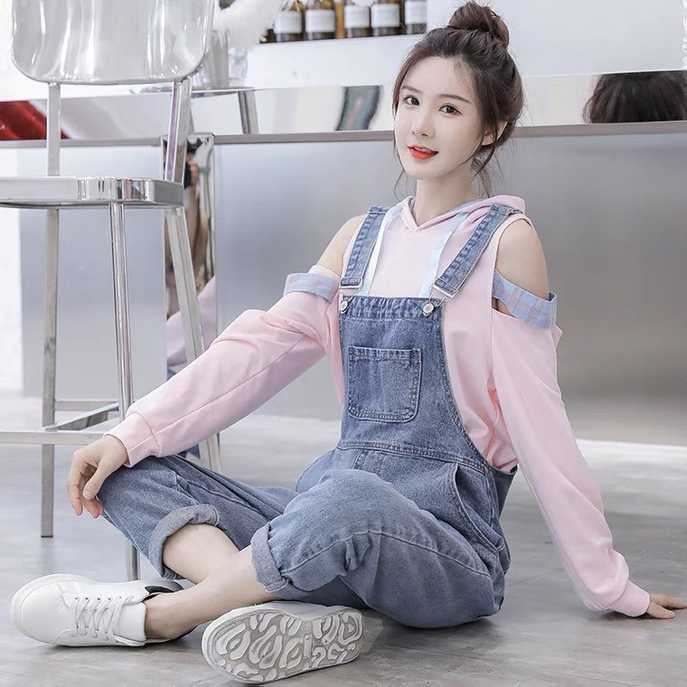 [HCM]Quần yếm nữ King168 chất jean co dãn nhẹ mẫu SS84