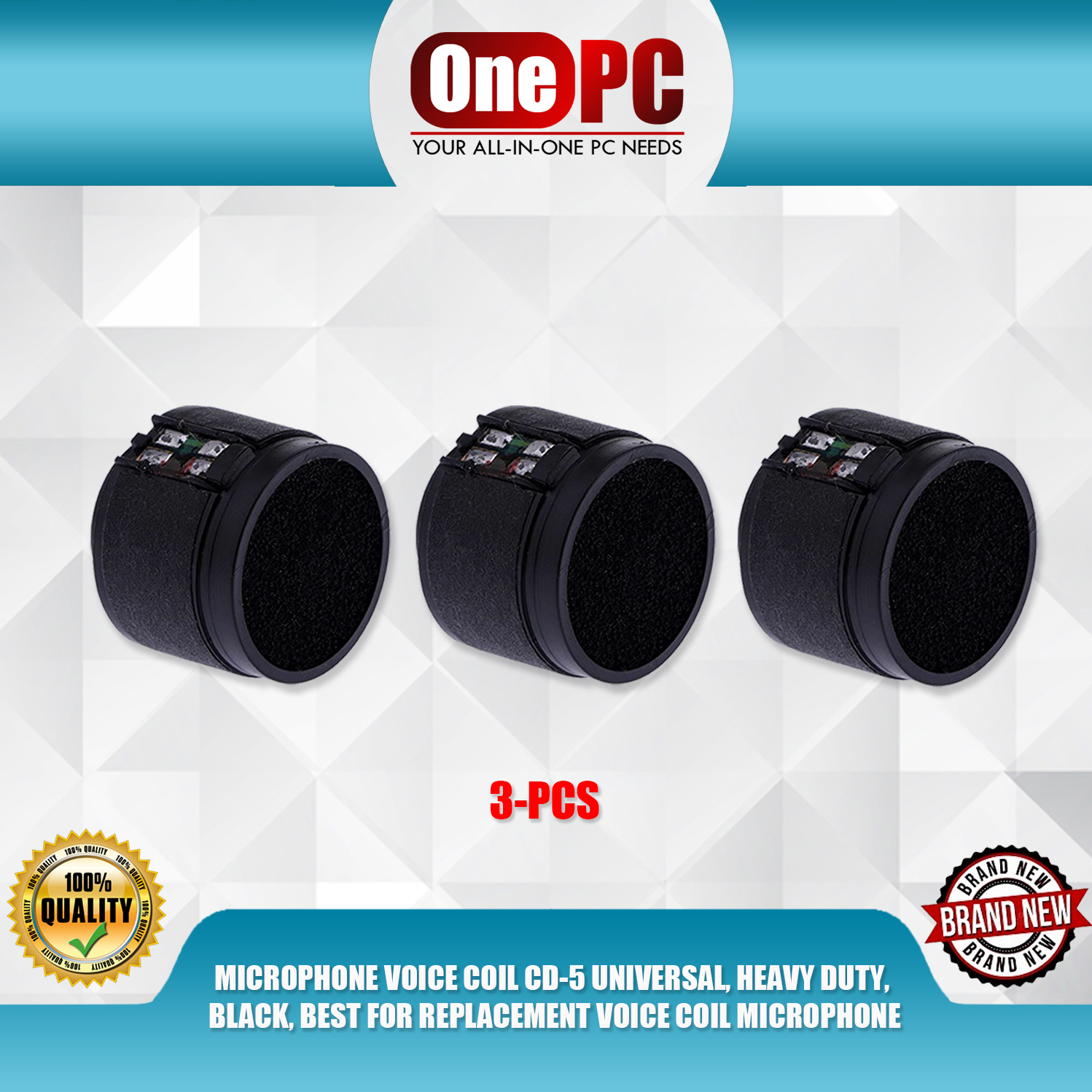 MICROPHONE VOICE COIL CD5 UNIVERSAL, HEAVY DUTY, BLACK, BEST FOR