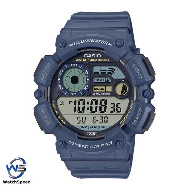 Casio WS1500H-2A WS-1500H-2A Digital Dual Time Blue Resin Band