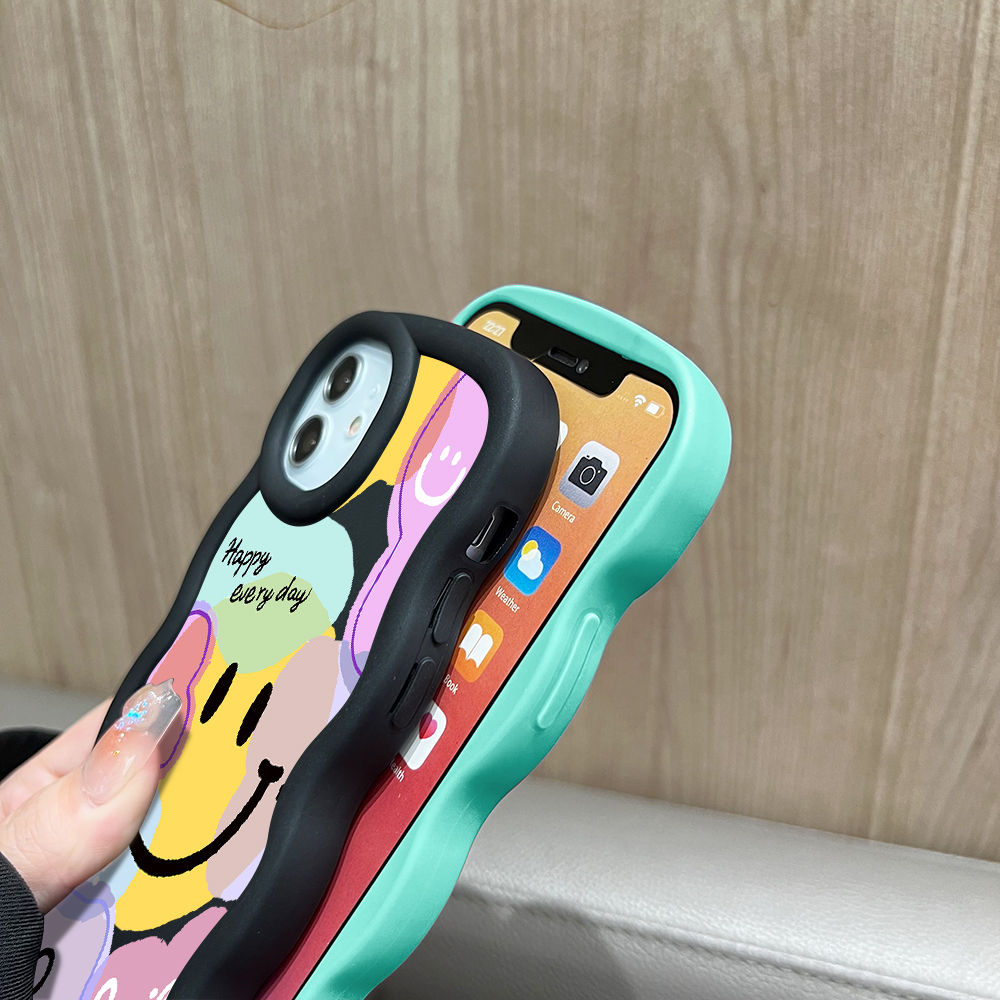 AMORVOR for Infinix Hot 40 Pro Tecno Spark 20 Pro Back Cover Smile Color Graffiti Pattern Luxury Phone Case Macaron Wave Soft Silicone Mobile Cover. 