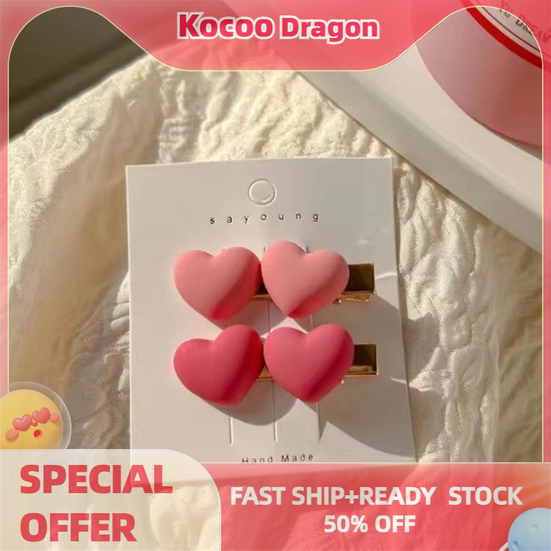 Kocoo Pink Flower Peach Heart Bow Hair Clips Cute Duckbill Clip Girls Hair Accessories