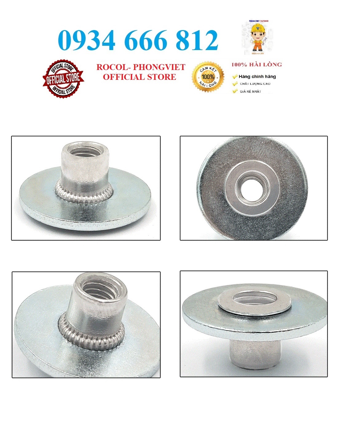 50c Ốc tán rút nhôm M4,M5,M6,M8