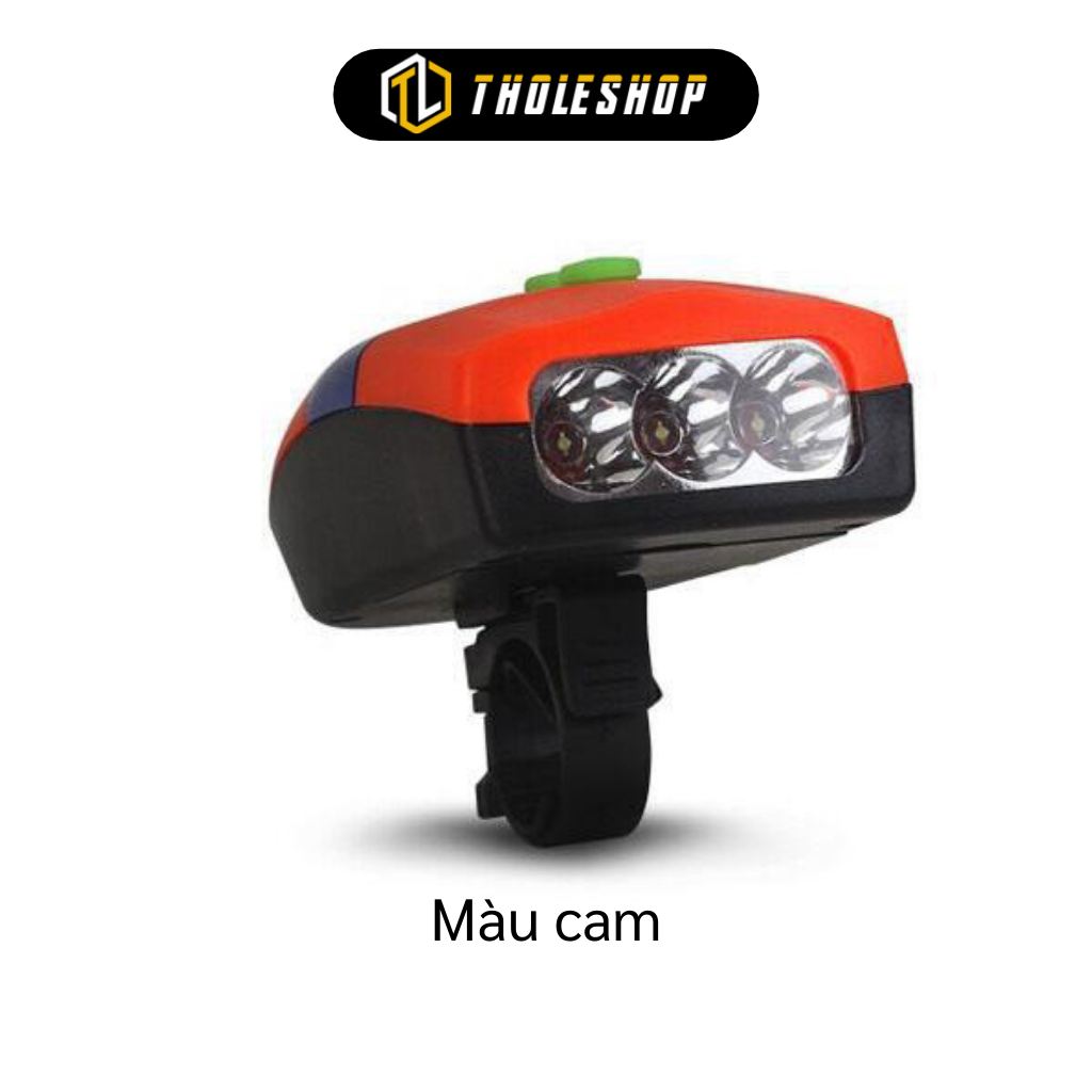 Đèn xe đạp - Đèn led xe đạp có còi chiếu sáng xa - Đèn pha, đèn pin chống nước gắn xe đạp