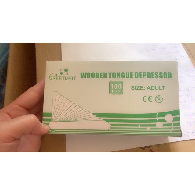 Que đè lưỡi gỗ chưa tiệt trùng Bá Lạc (Hộp 100 que)