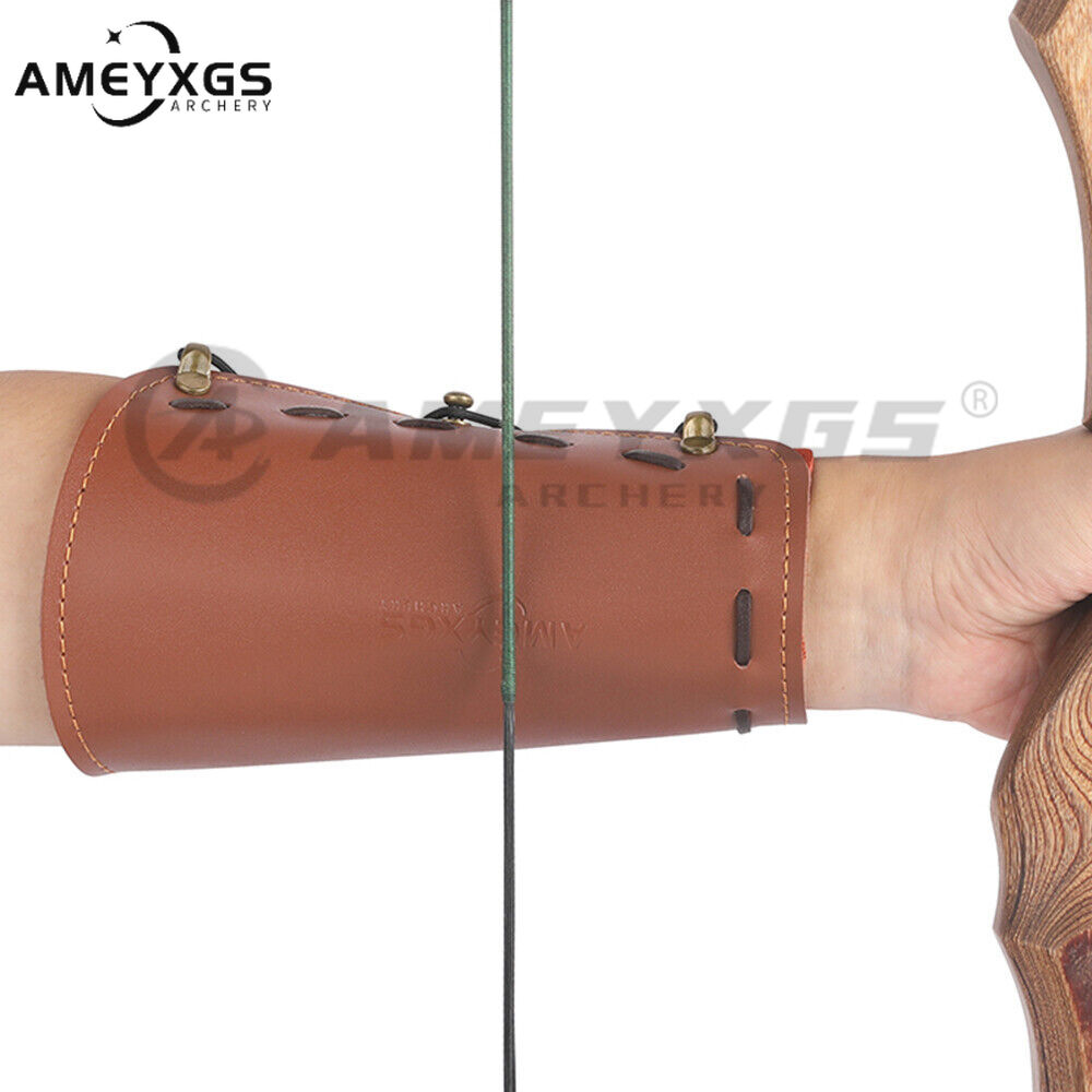 AMEYXGS Cowhide Arm Guard Cow Leather Forearm Hand Protector Gear Bow
