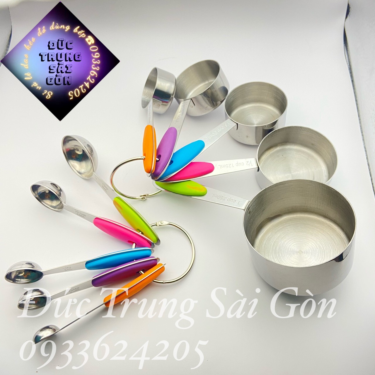 Bộ 10 muỗng đo lường inox cao cấp tsp/cup