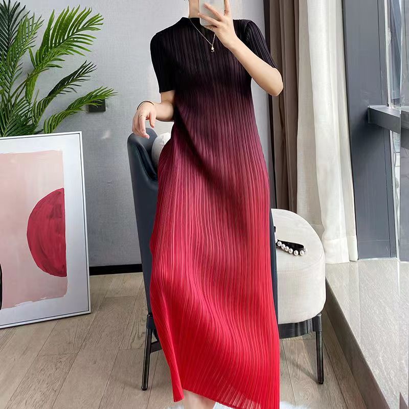 Đầm Xếp Ly Màu Gradient Cao Cấp Thời Trang Dành Cho Nữ