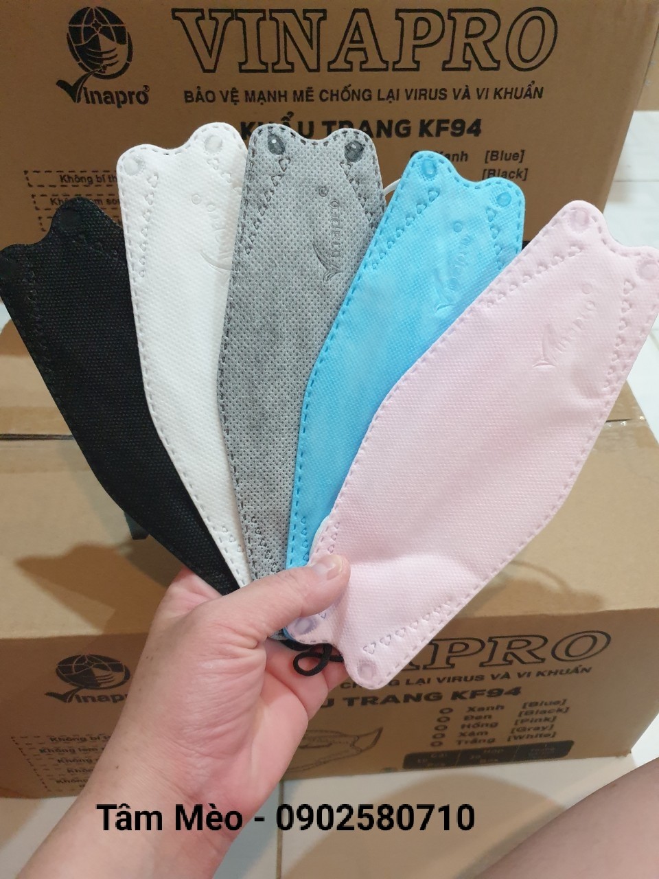Khẩu trang KF94 Vinapro 4 lớp (1 bịch 10 cái)