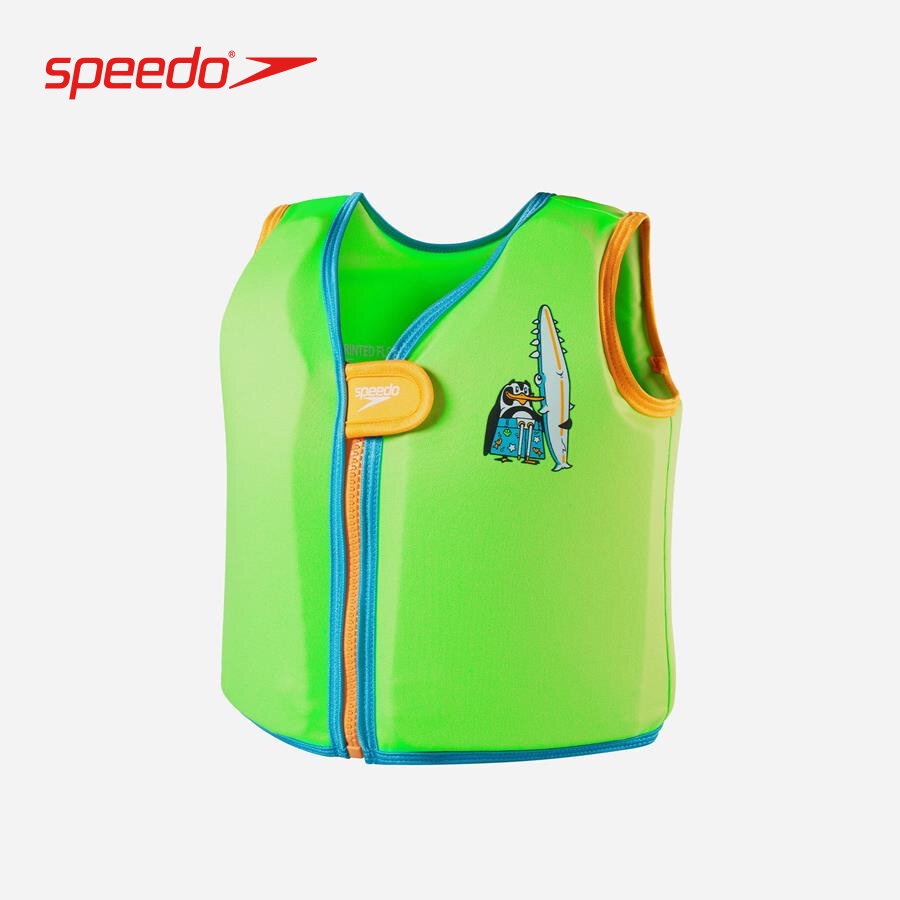 Speedo áo phao trẻ em printed float vest iu green/blue 8-1225214686