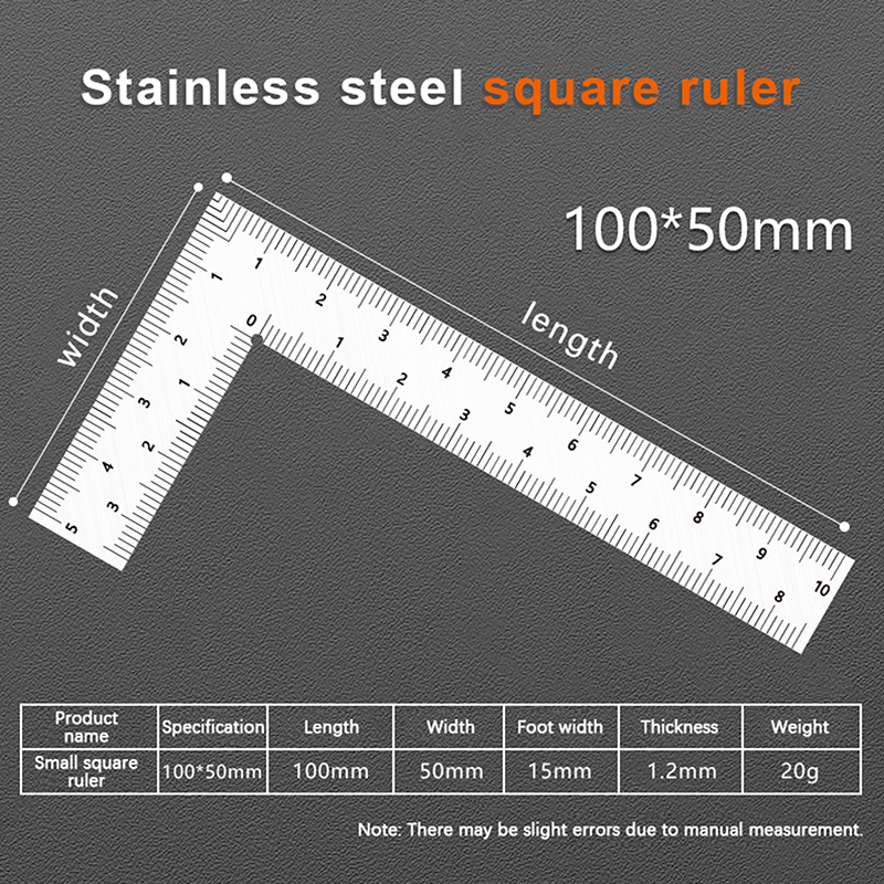 Mini Framing Ruler Measuring Layout Tool Stainless Steel Square Right ...