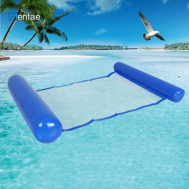 Swimming pool inflatable water floating hammock foldable inflatable hammock portable air bed