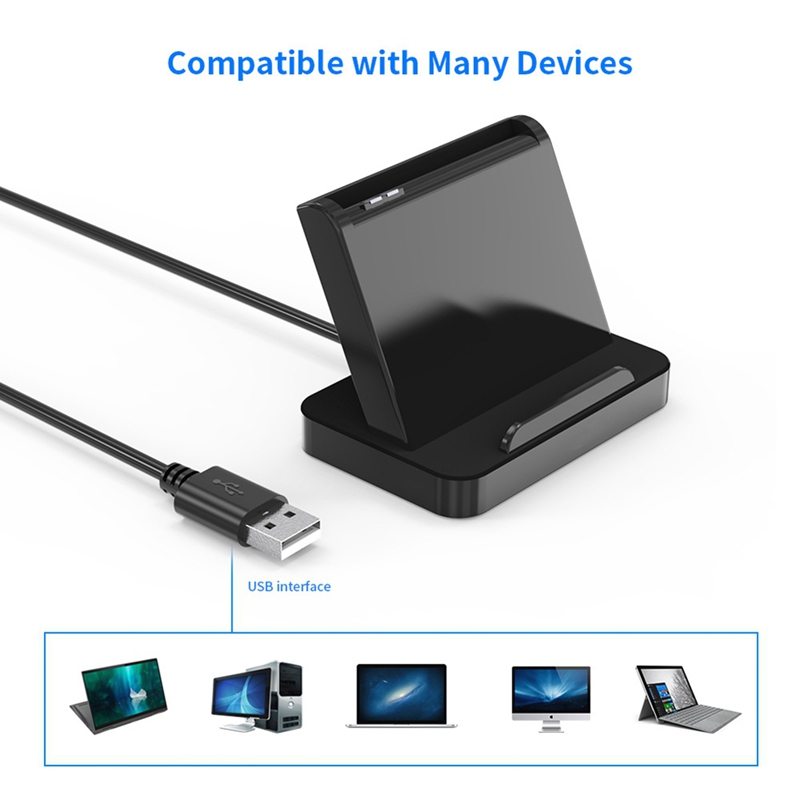 Smart Card Reader USB IC ATM Smart Card Reader Universal SIM Card Reader USB- Connector for Windows Linux Durable Black