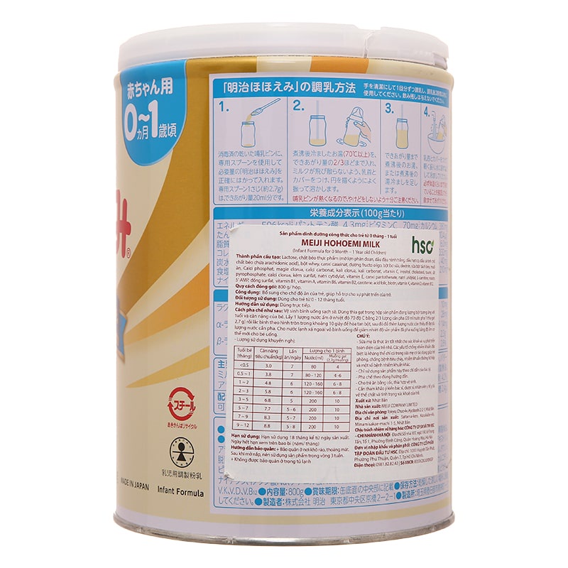Sữa MEIJI Số 0 800G Nội Địa Nhật
