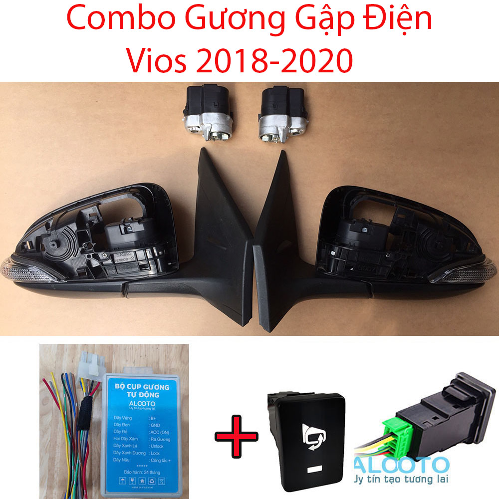 Bộ xương motor gương gập Toyota Vios/Yaris 2018-2019-2020 . Tặng kèm bộ mudun khóa cửa tự cụp gương