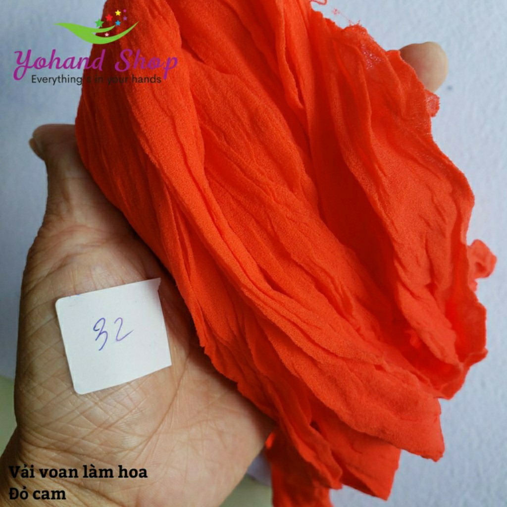 Vải voan 1 màu làm hoa vải voan giá rẻ