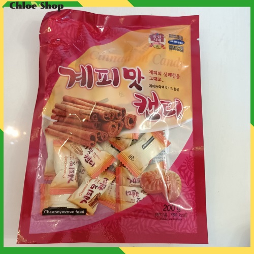 Kẹo quế, kẹo gừng hàn quốc 200g/bịch
