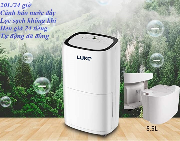 (Bản Đức) Máy hút ẩm 20L/ngày thương hiệu Luko - dùng phòng 30-80 m2 Cam kết chính hãng có CO,...