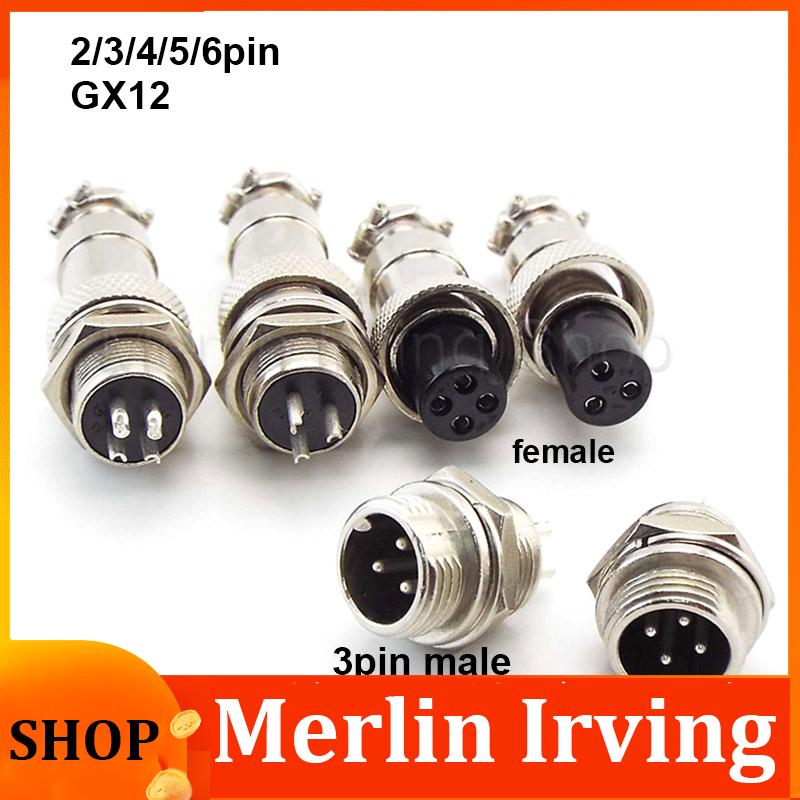 Qb13la 1x gx12 12mm m12 nut type plug 2/3/4/5/6 pin core aviation male female connector power socket wire panel circular cable adapter