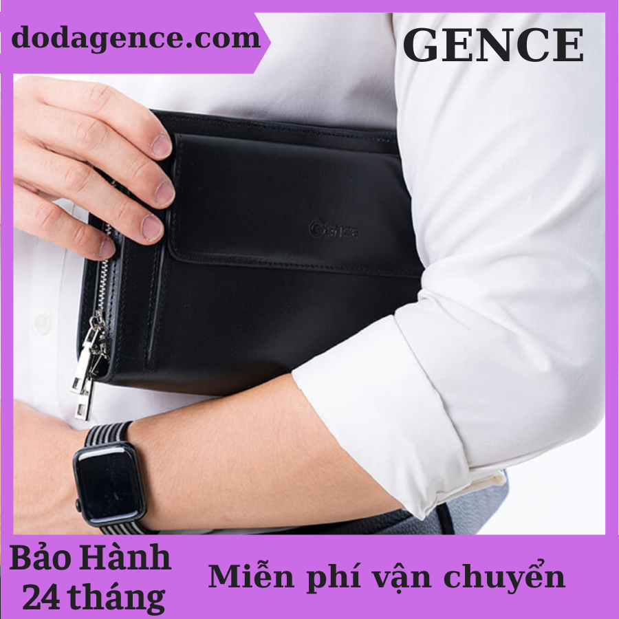 Clutch, ví cầm tay thời trang nam 2 khóa da bò nappa cao cấp ht14 nâu, đen
