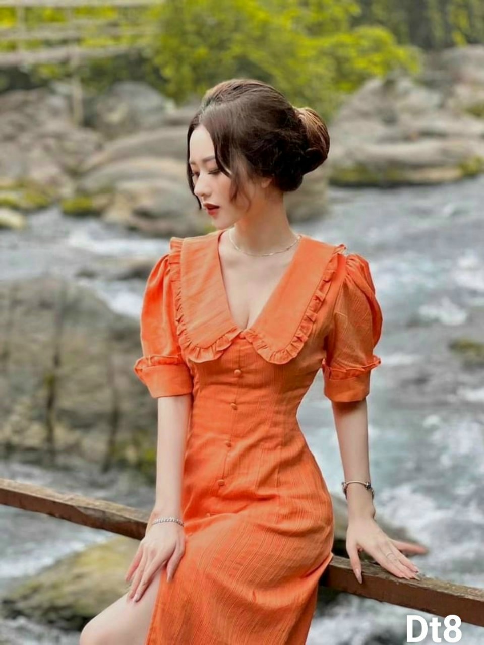đầm lụa hàng cao cấp xinh tươi lung linh ld22