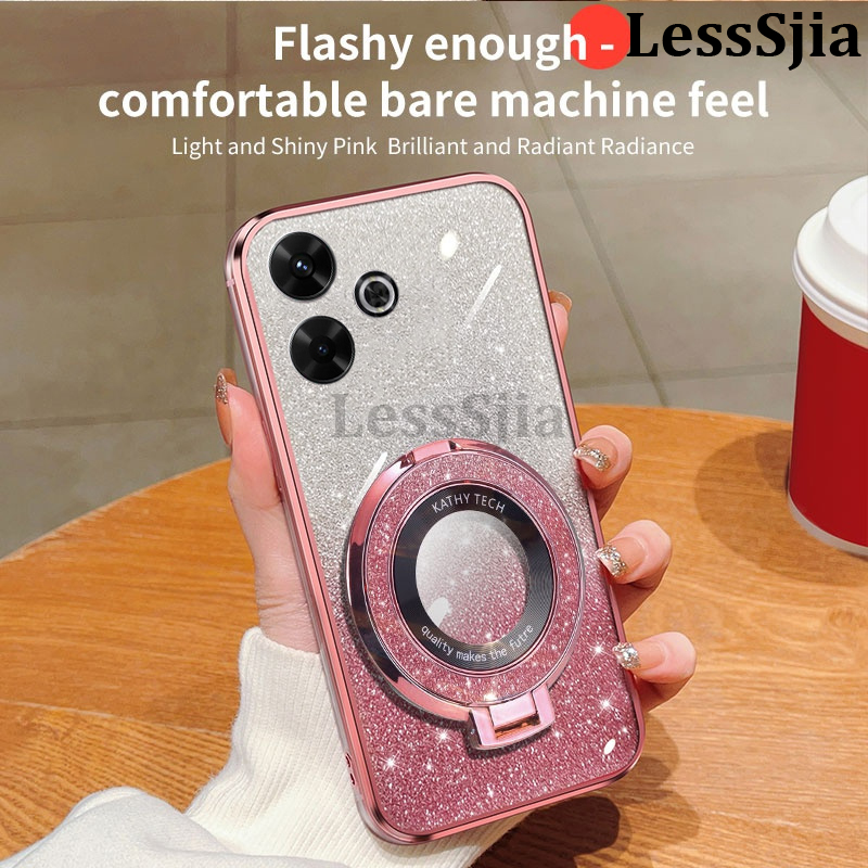 Phone cover Redmi 13X 13C 13 Xiaomi Poco F6 C65 Back case Fashionable Frosted Silicone Soft Dustproof Bracket Adsorb For Xiaomi Poco C65 F6 Redmi 13 13X 13C Phone cases.