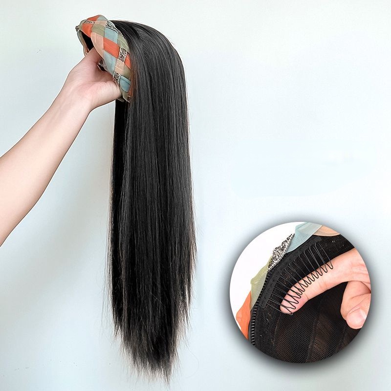 Tóc giả dài thẳng kiểu thắt bím thời trang cho nữ