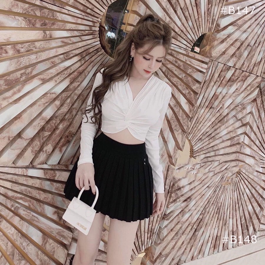 [HCM]ÁO THUN TAY DÀI CROPTOP XOẮN EO [Giá gốc tận xưởng]