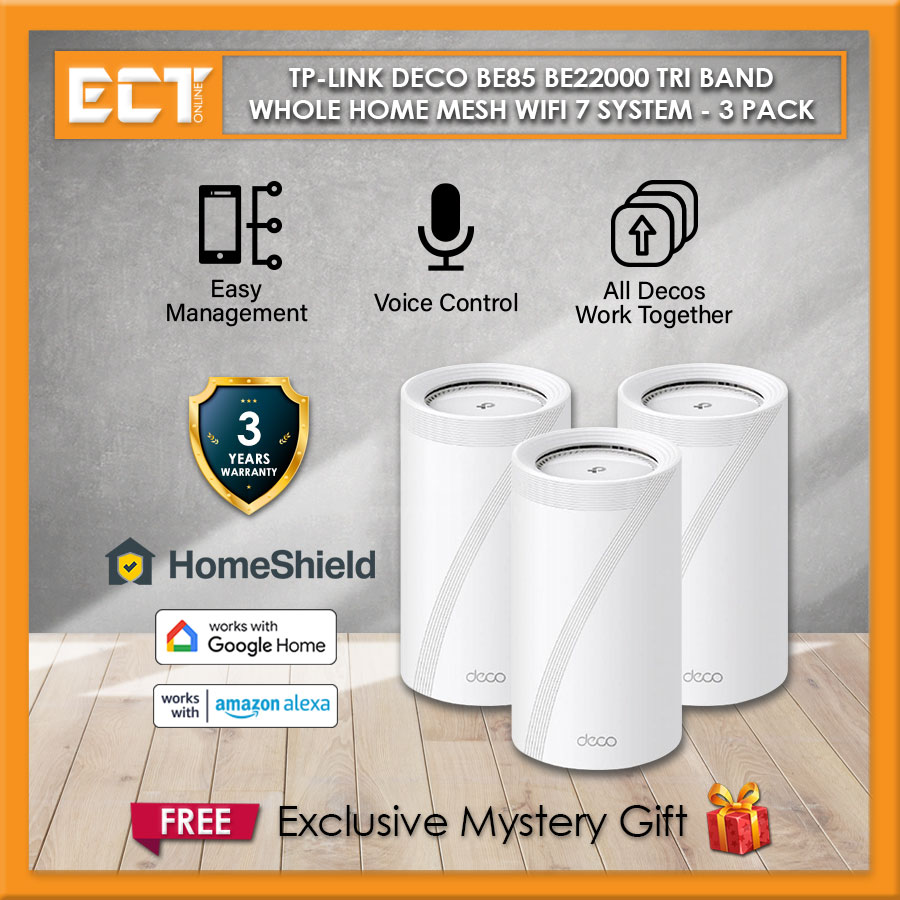 tp-link BE22000 Whole Home Mesh Wi-Fi 7 System(Tri-Band) - 3-Pack