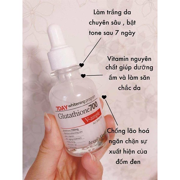 Huyết Thanh Trắng Da 7Day Whitening Program Glutathione 700 V-Ample ( Full - Chiết )
