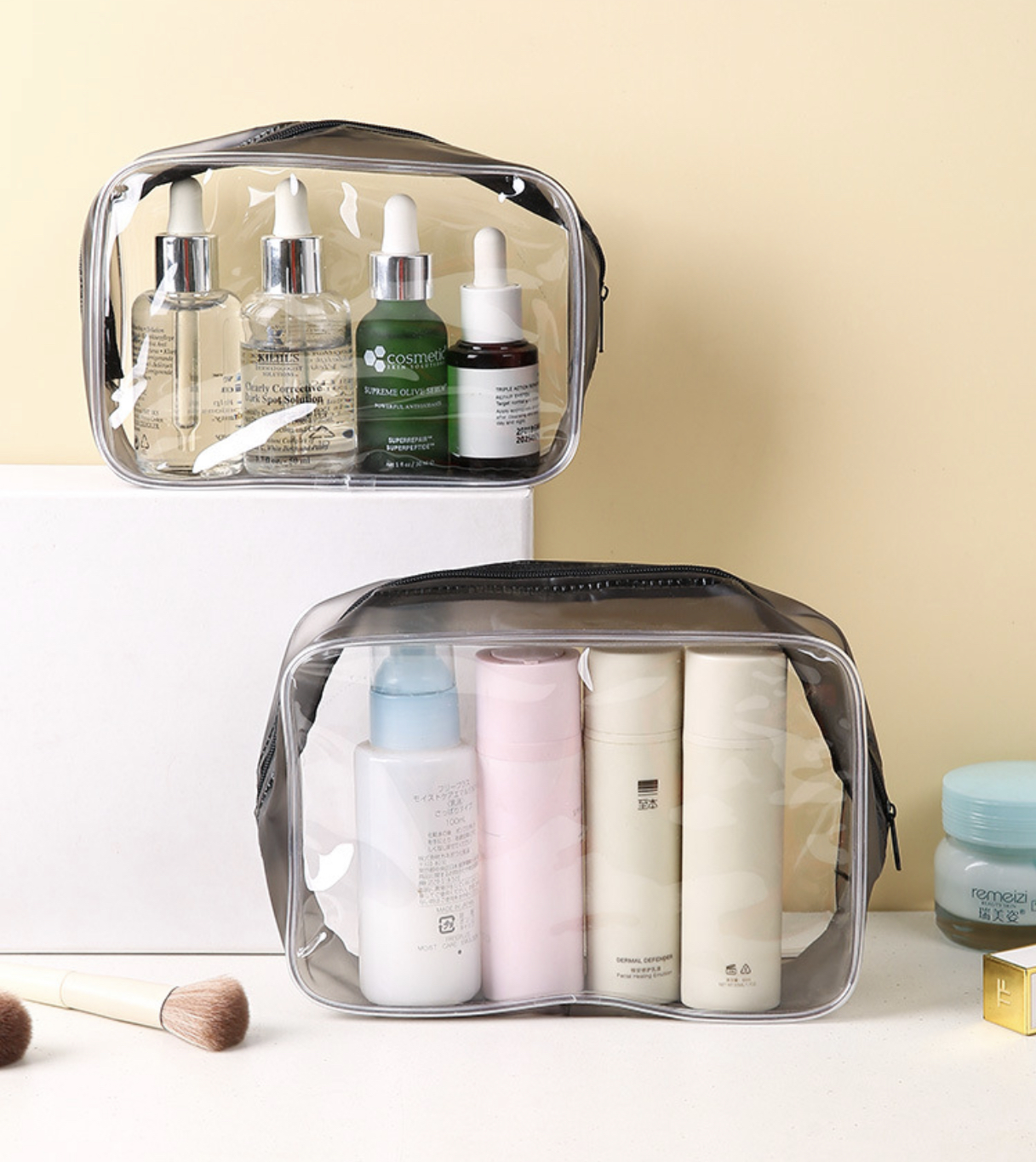 Cosmetic Pouch Make up Organizer PVC Transparent Waterproof Storage Bag  Travel Organizer Toiletry Wash Bag