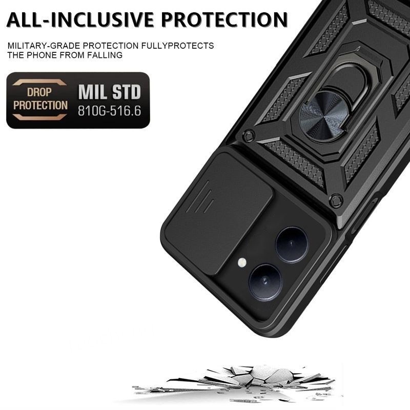 Ốp cho Redmi Note 13 Pro 5g note13 13Pro note13pro 2023 vỏ điện thoại cửa sổ trượt khung Vòng nhẫn Vỏ giáp chống sốc đẩy kéo Máy ảnh Vỏ lưng bảo vệ
