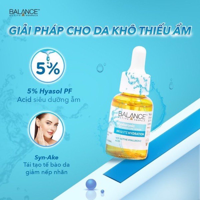 (Voucher 12%)[𝓑𝓪𝓵𝓪𝓷𝓬𝓮] Serum Cấp Nước Dưỡng Ẩm Balance Active Formula /Hyaluronic Deep