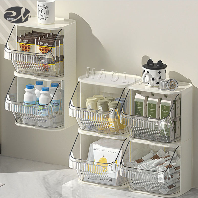 Stackable tea bag storage box, transparent wall hanging capsule, coffee sorting box, tea room, bar counter, snack storage box