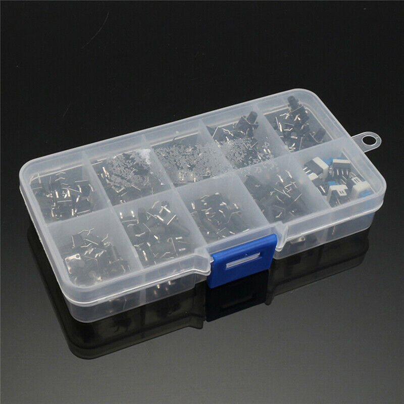 180 Pcs 10 Values Tactile Push Button Switch Mini Momentary Tact Assorted Kits