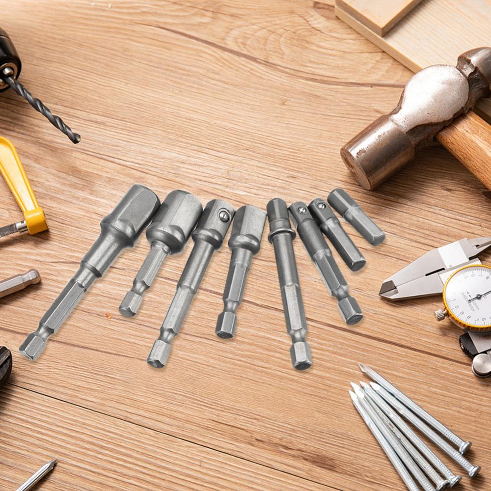 Socket Adapter Hex Shank to Square Head Extension Drill Bits Hex Bar Set