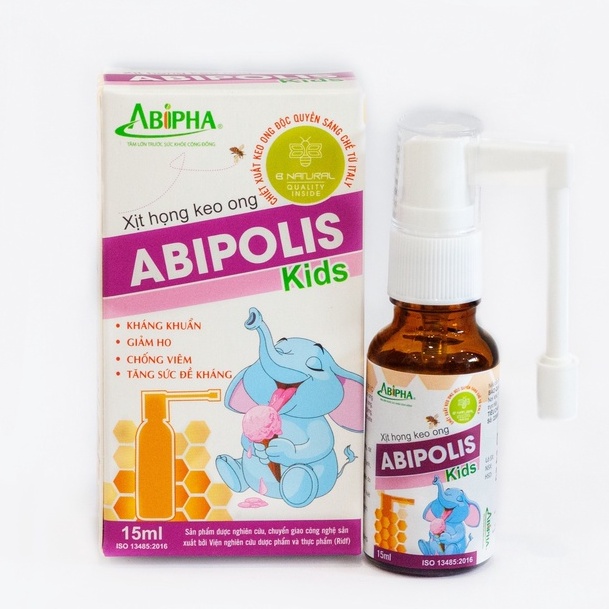 Xịt Họng Keo Ong Cho Bé Abipolis Kids - Giảm ho nhanh chóng, phòng viêm họng do vi khuẩn và virus, tăng sức đề kháng. thumbnail