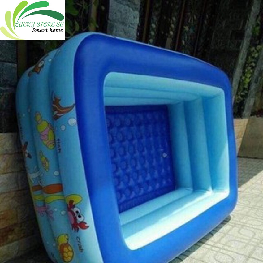 Bể bơi phao 3 tầng 2m1x1m40x55cm và 1m8x1m35x60cm hình chữ nhật ,bể bơi cho bé và người lớn, bể bơi khổng lô gia đình