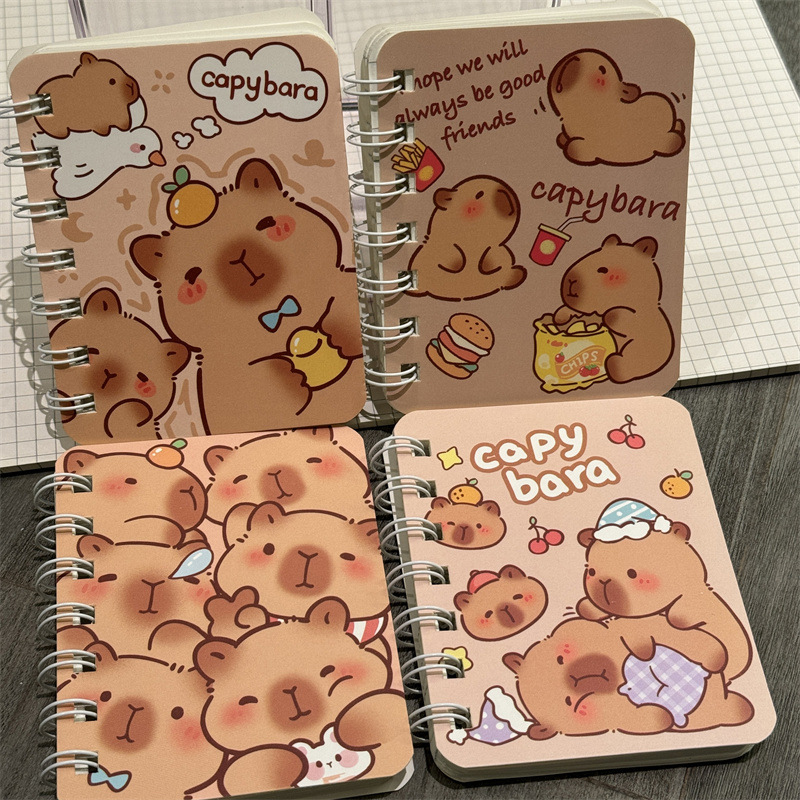Cartoon Capybara A7 Coil Notebook Mini Pocket Stationery Notebook ...